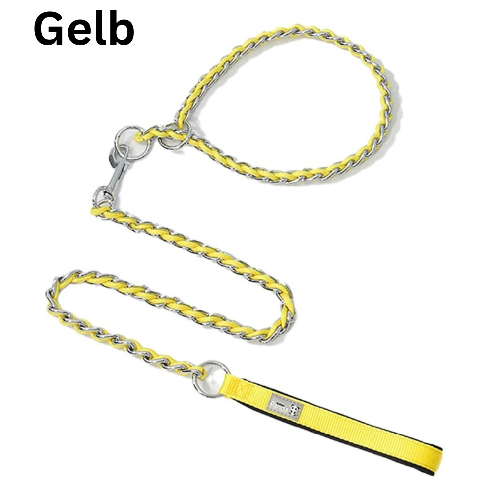 Extra stabile Ketten-Hundeleine mit gepolstertem Griff – Für große & kräftige Hunde