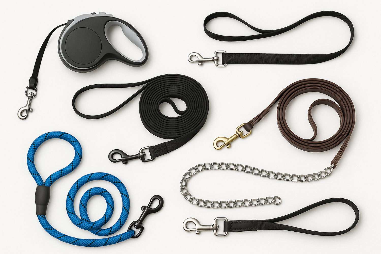 Hundeleinen und Führstricke Kollektion mit Flexi-Leinen, Standard-Leinen, Trainingsleinen und Führstricken