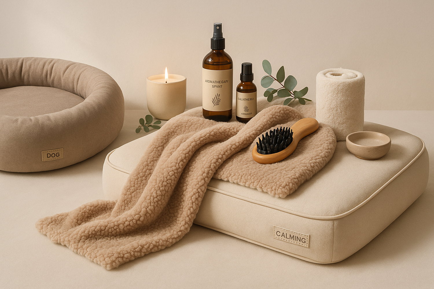 Wellness und Komfort Hundezubehör mit orthopädischen Betten, Entspannungsdecken, Massagebürsten und Wellness-Produkten