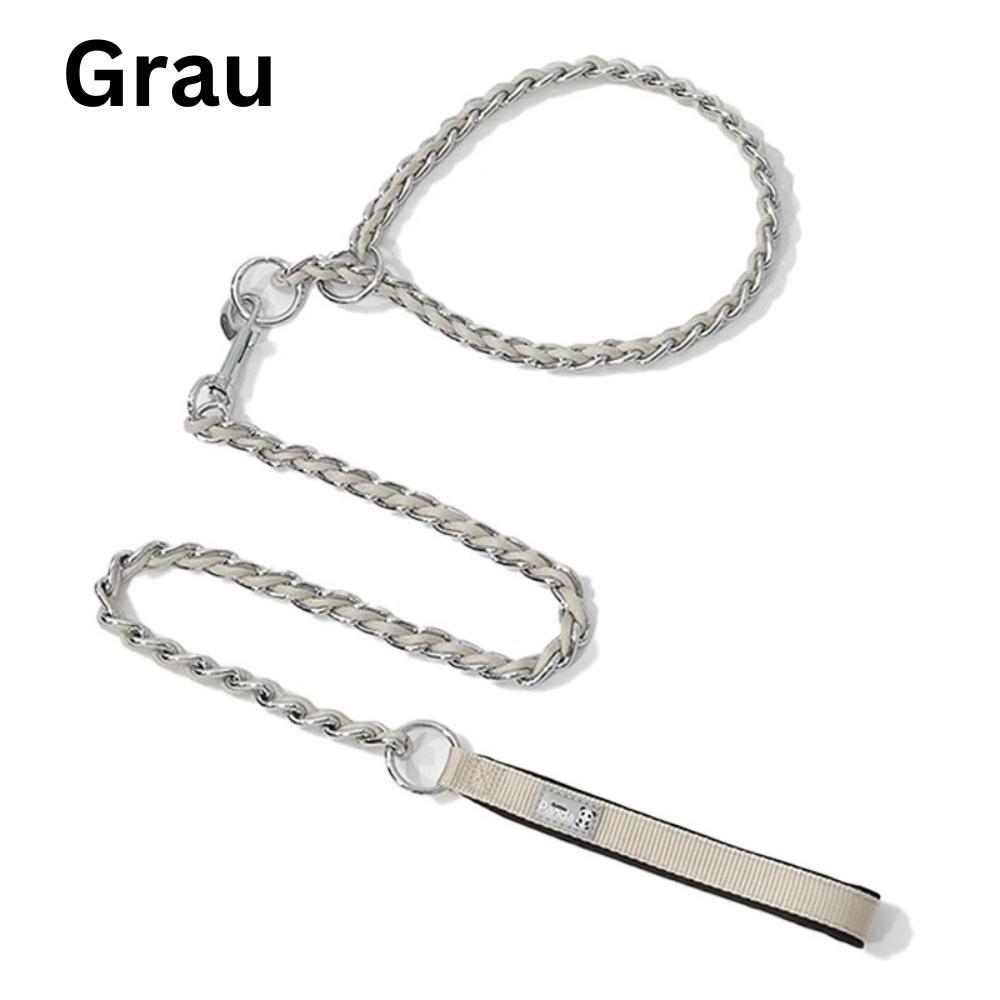 Extra stabile Ketten-Hundeleine mit gepolstertem Griff – Für große & kräftige Hunde