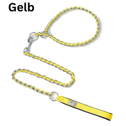 Extra stabile Ketten-Hundeleine mit gepolstertem Griff – Für große & kräftige Hunde