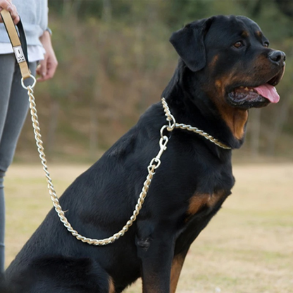 Extra stabile Ketten-Hundeleine mit gepolstertem Griff – Für große & kräftige Hunde