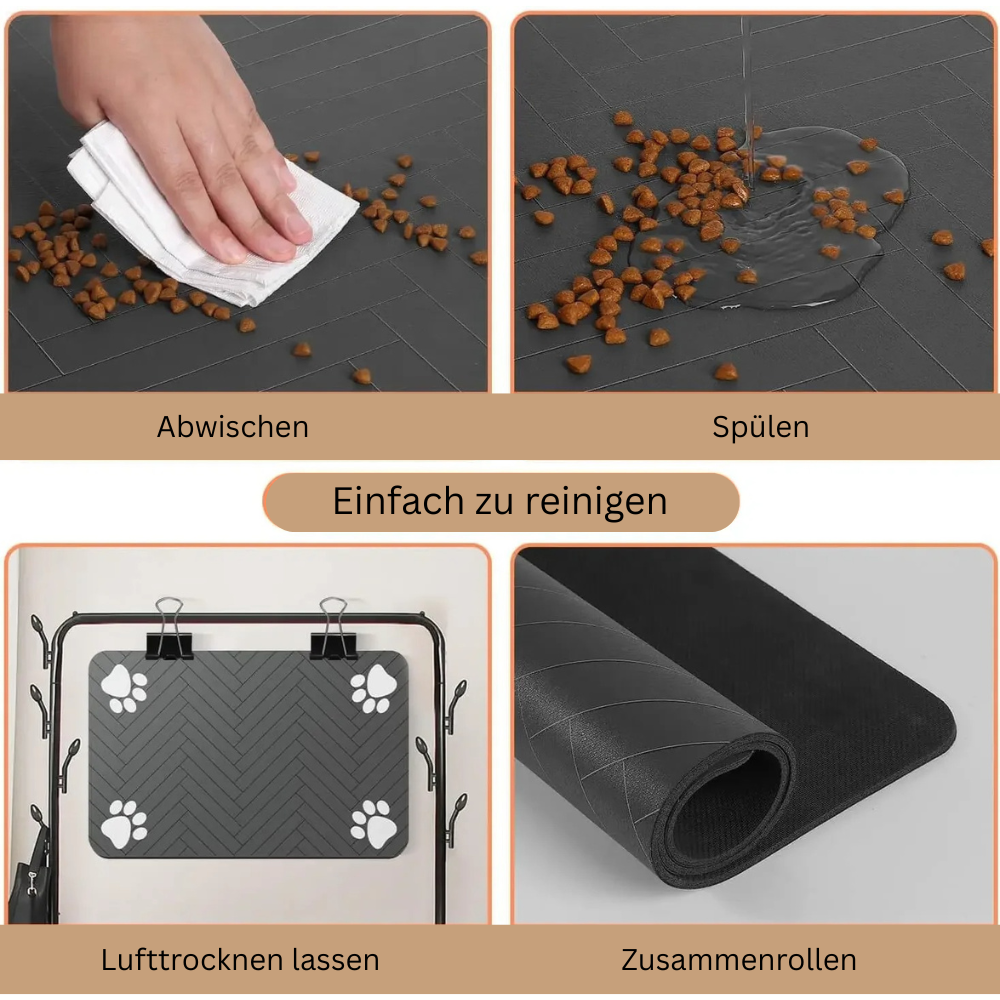 Saugfähige Haustier-Futtermatte - Wasserdichtes Tischset für Hunde und Katzen