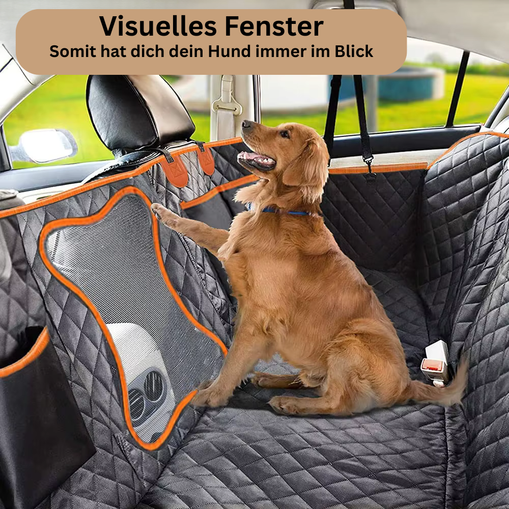 🐾Wasserdichter Hundesitz-Schutz für Rücksitz - Premium Autoschutzdecke mit Sichtfenster