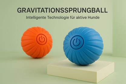 Intelligenter Hundespielzeugball in blau und orange - Gravitationssprungball mit verschiedenen Farben